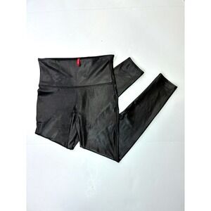 Spanx Faux Leather Leggings Black High Waisted Shaper Size Large L/G L
